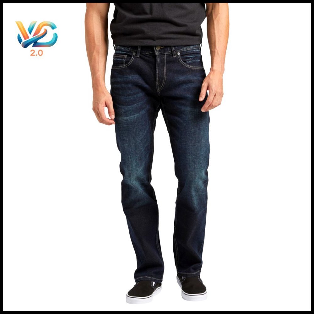 Slim Fit Straight‎ Leg Jeans Classic Casual Denim Stretch Comfortable Everyday